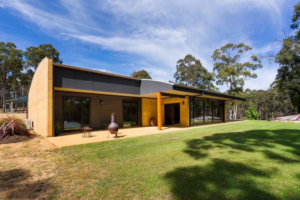 North view of bushfire resistant family home in Bullengarook