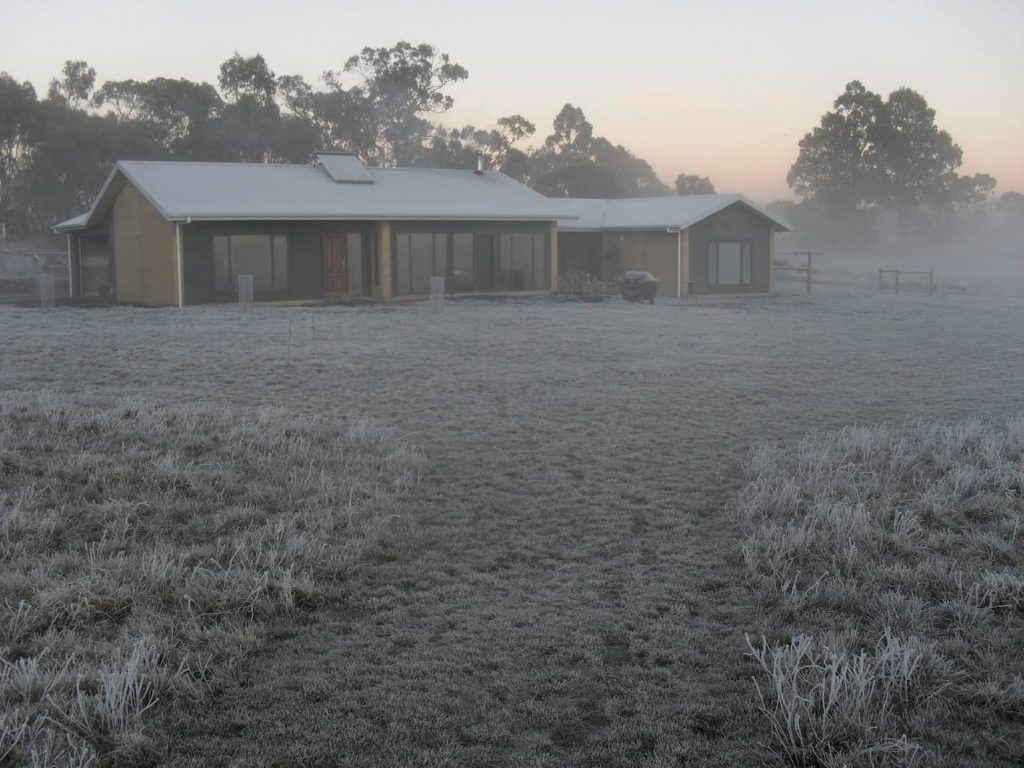 Trentham tree change house surrounded by snow